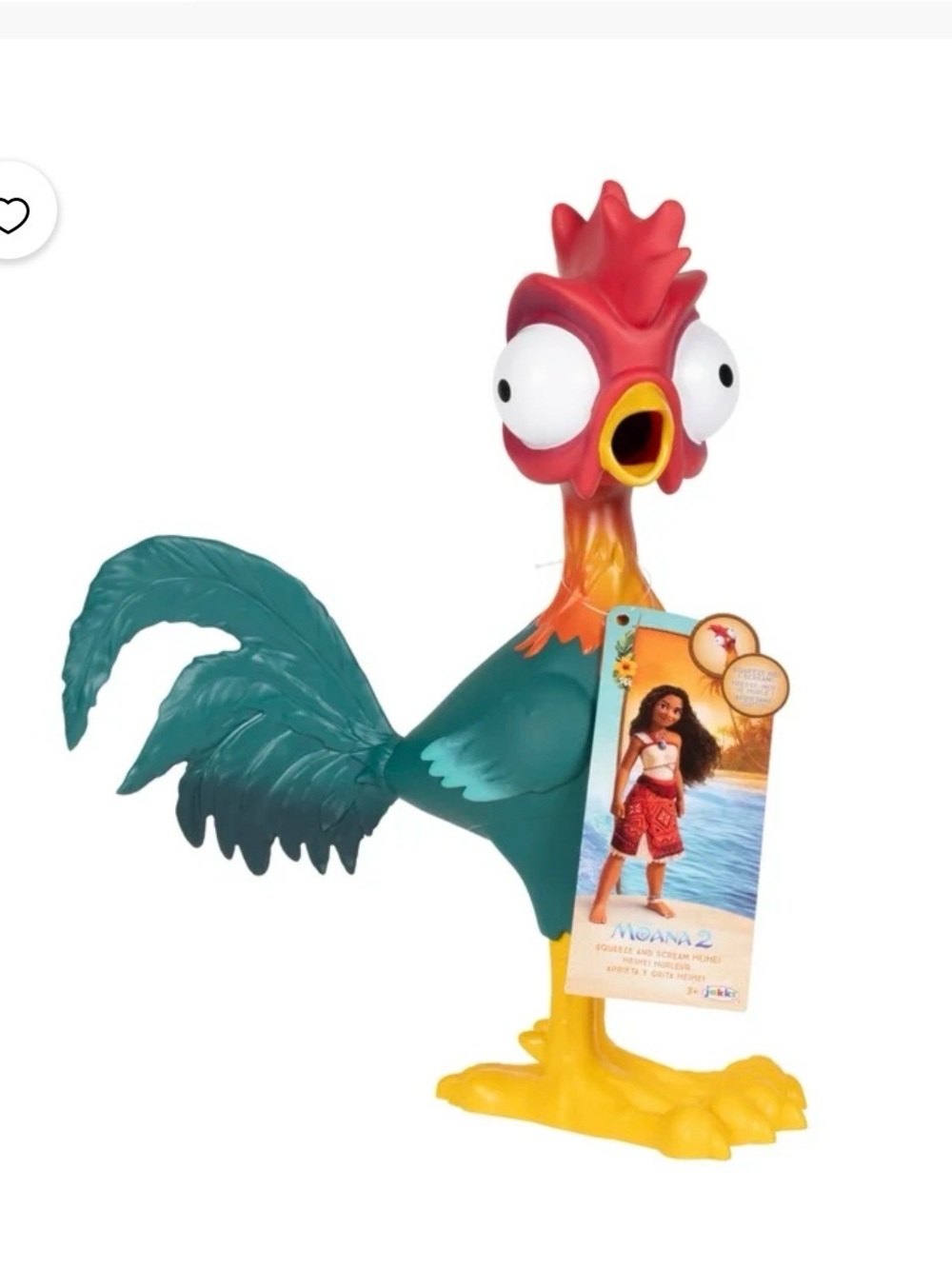 Disney Moana Heihei Vinyl Bird Toy - Green/Red/Yellow